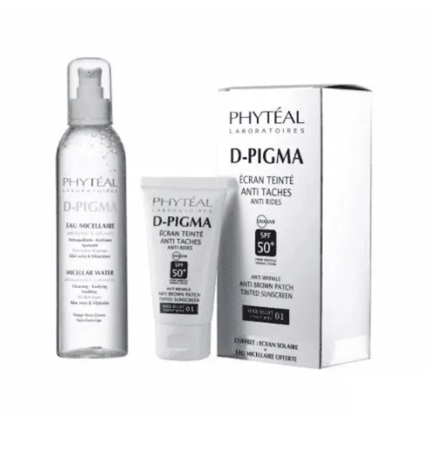 PHYTEAL DPIGMA ECRAN TEINTÉ BEIGE ECLAT SPF50+ 50ML + DPIGMA EAU MICELLAIRE A L’ALOE VERA 150ML OFFERTE