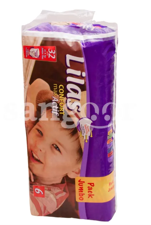 LILAS COUCHE BEBE CONFORT MAX ACTIF JUMBO TAILLE6 (+16)KG 32PIECES